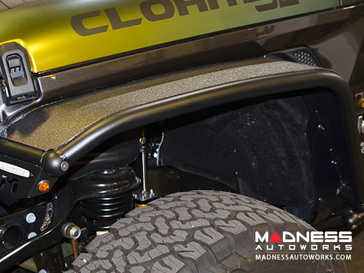 Jeep Wrangler JL Overland Tube Fenders by Metalcloak Front Raw